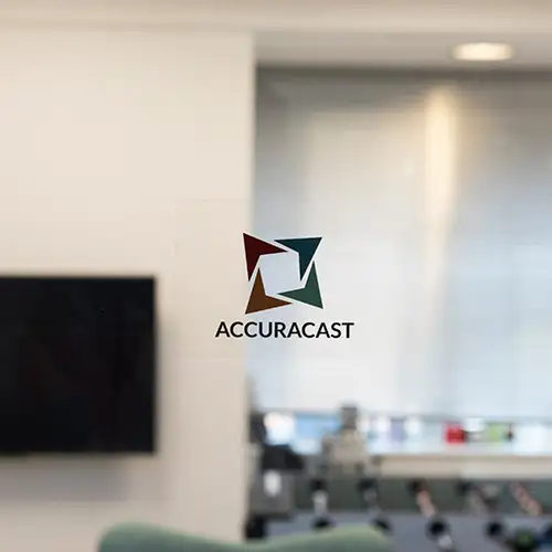 accuracast glass door logo